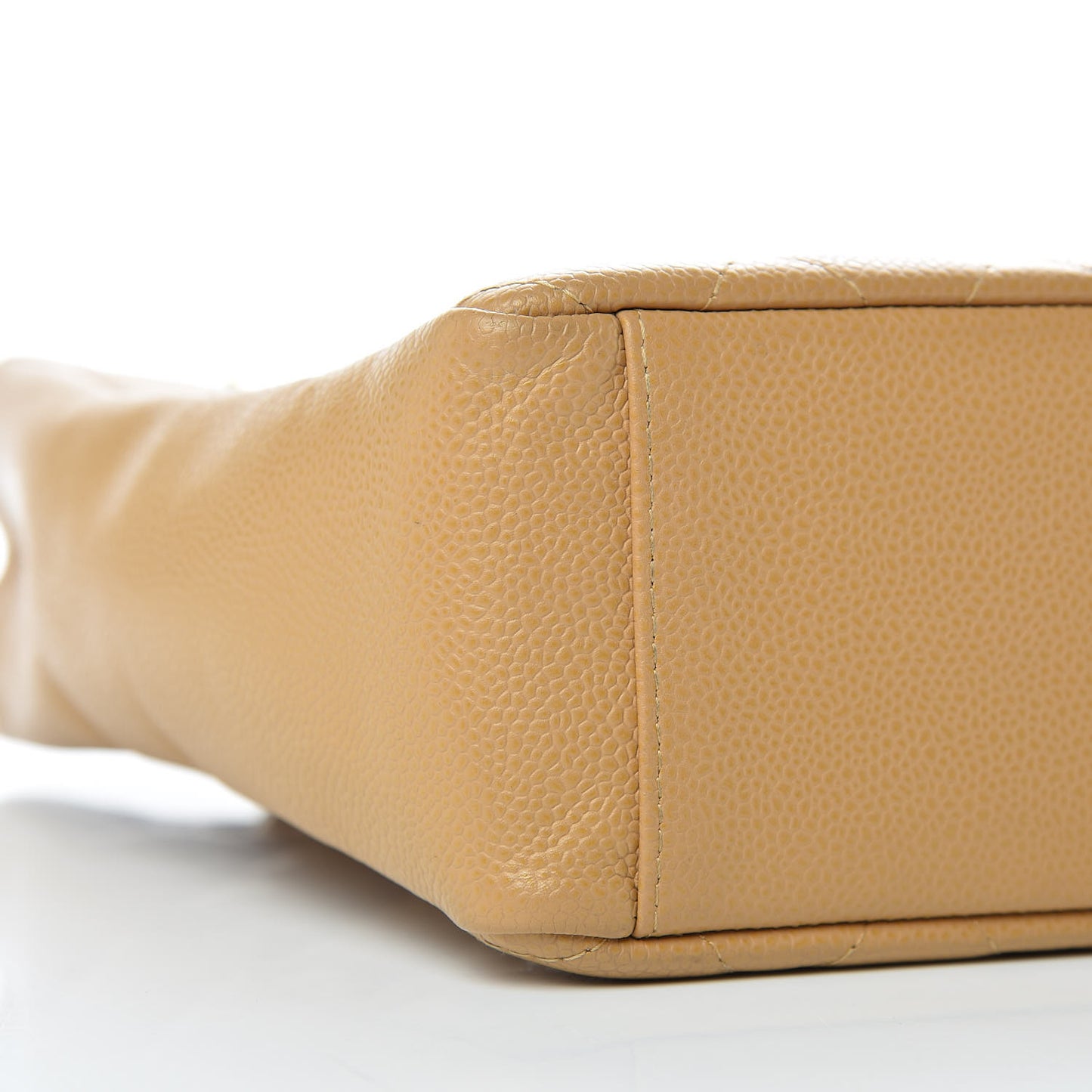 Caviar Quilted Petit Shopping Tote PST Dark Beige