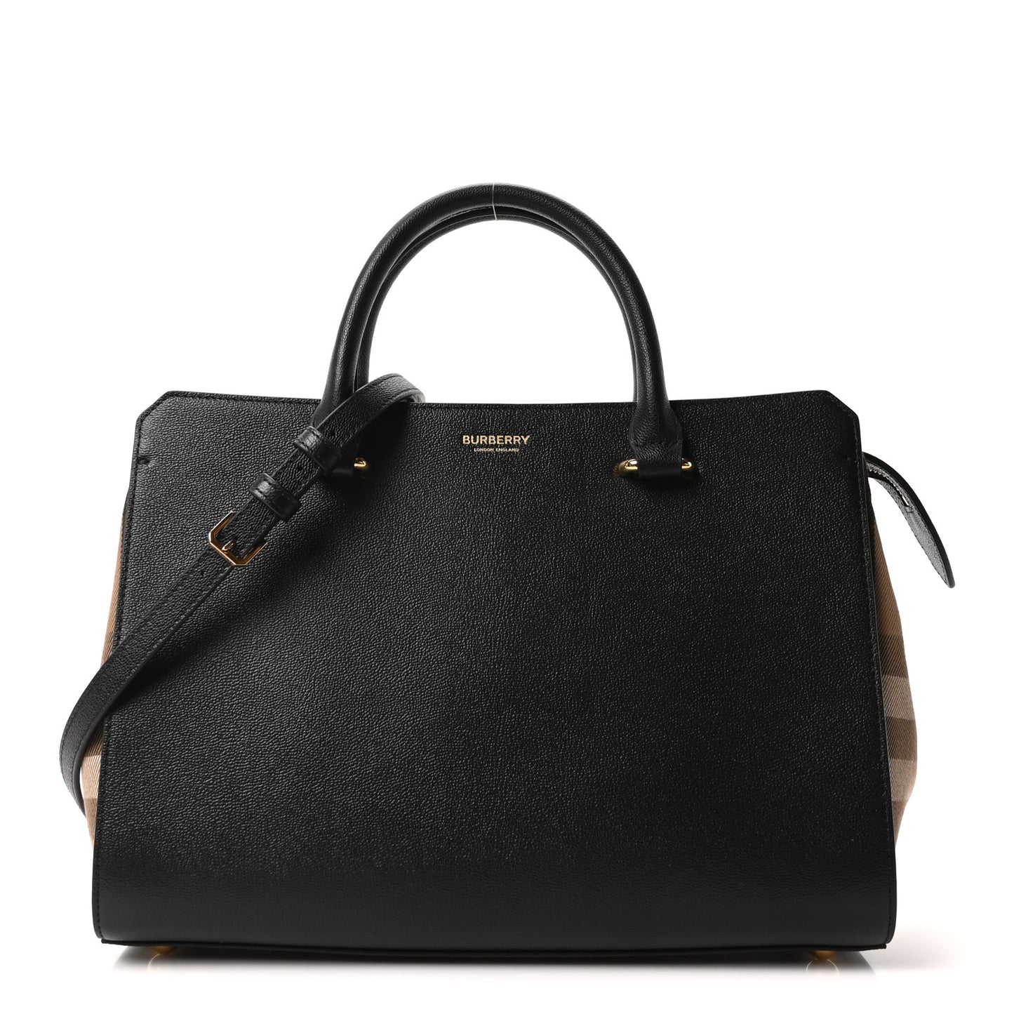 Calfskin Mega Check Small Banwell Tote Black