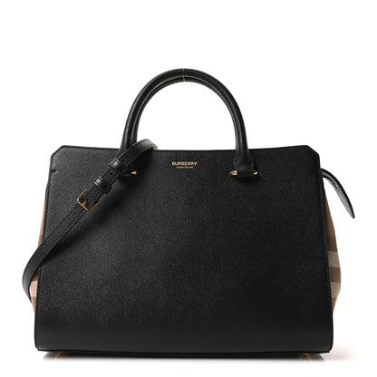 Burberry Calfskin Mega Check Small Banwell Tote Black 1 of 9