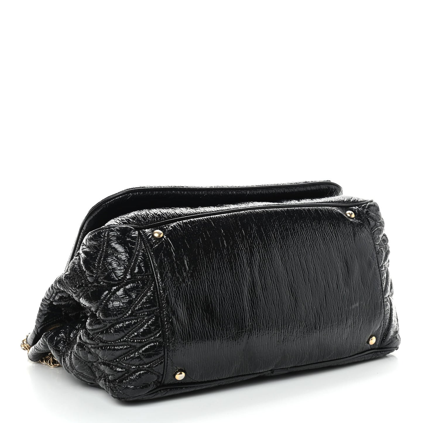 Vinyl Rodeo Accordion Flap Bag Black
