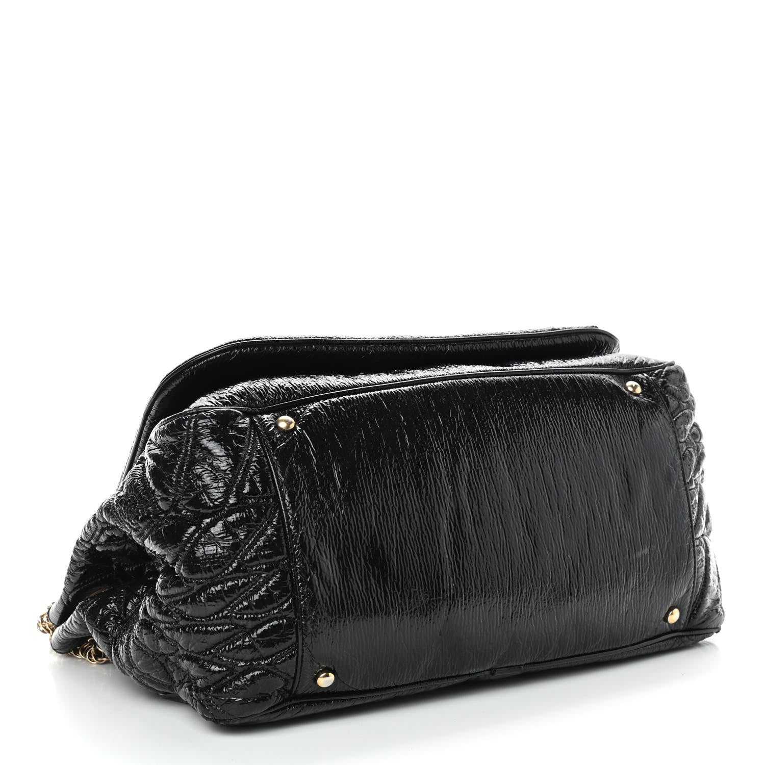 Chanel Vinyl Rodeo Accordion Flap Bag Black 4 of 17