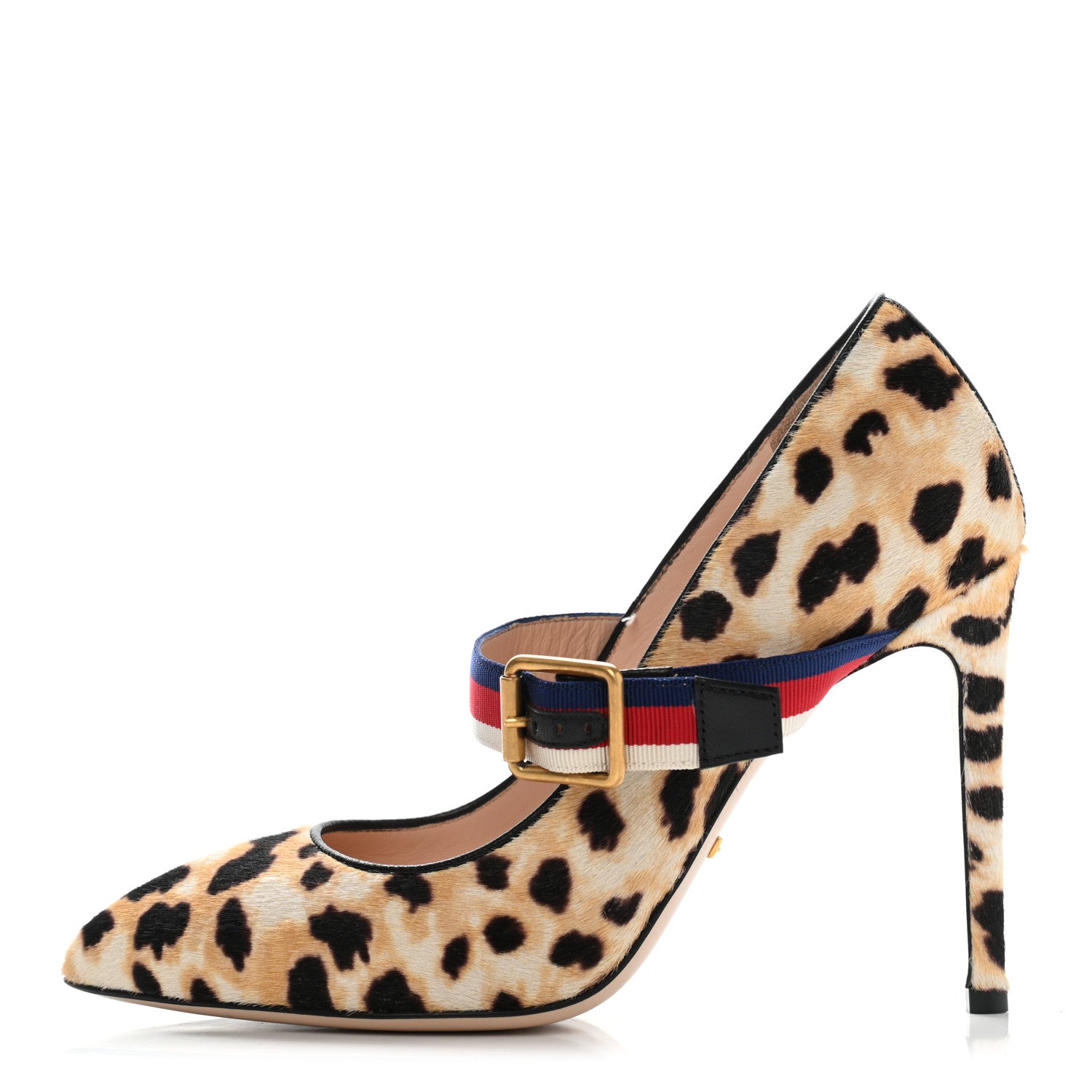 Gucci Calf Hair Leopard Print Sylvie High Heel Slingback Pumps 36.5 Naturale Black 1 of 12