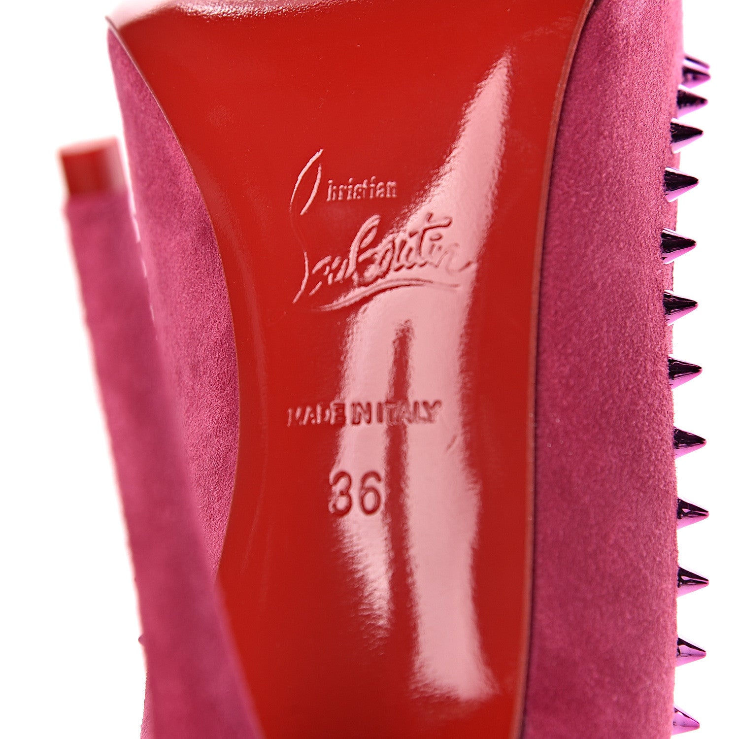 Christian Louboutin Veau Velours Anjalina 100 Pumps 36 Fuxia 7 of 8