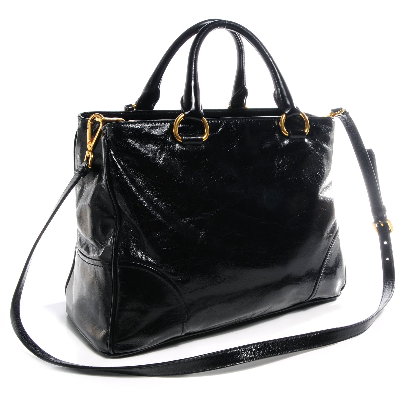 Vitello Shine Tote Nero Black