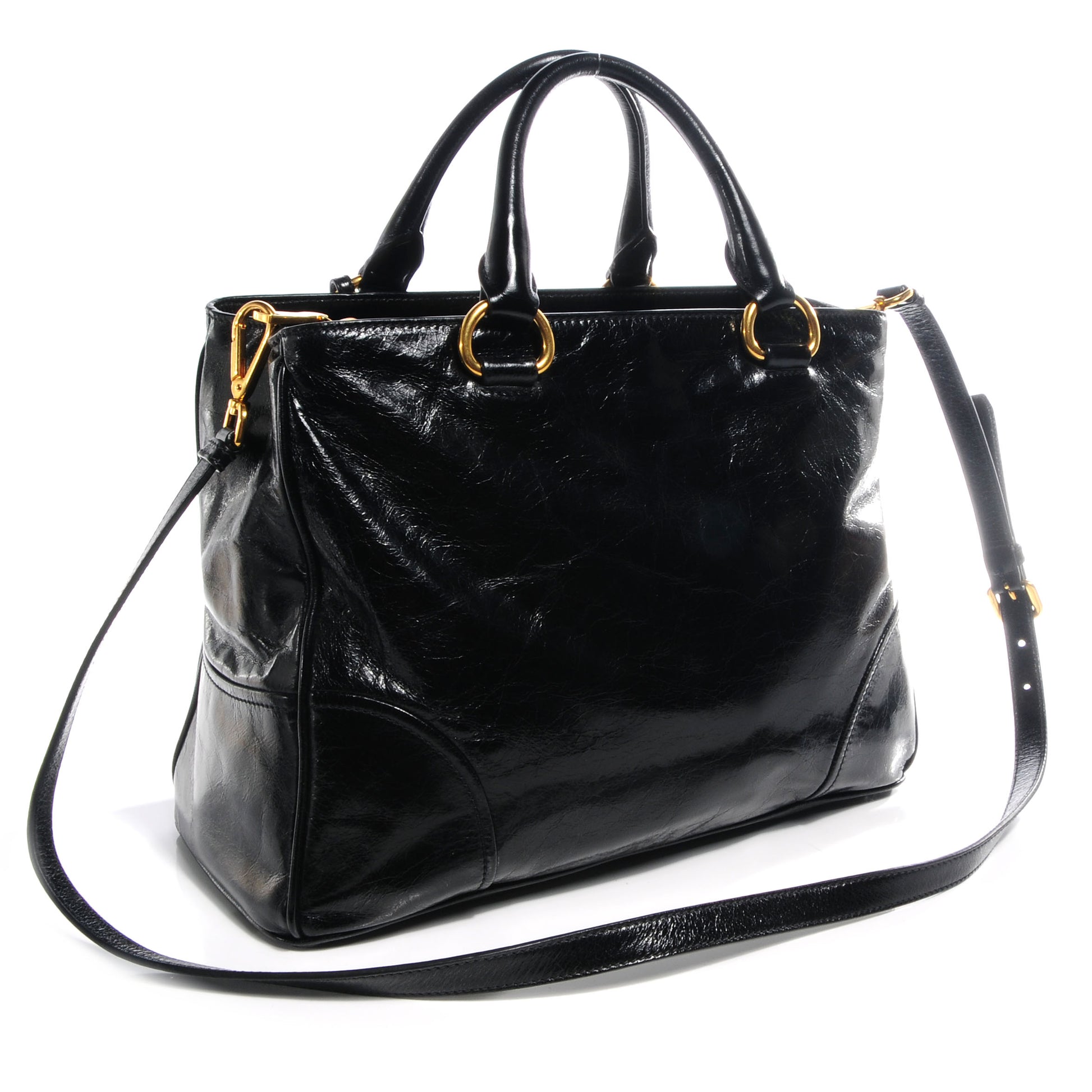 Prada Vitello Shine Tote Nero Black 3 of 9