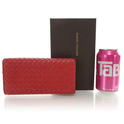 Bottega Veneta Nappa Intrecciato Continental Flap Wallet Red 2 of 8