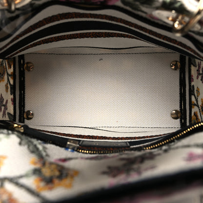 Christian Dior Canvas Petites Fleurs Embroidered Medium Lady D-Lite White Multicolor 5 of 11