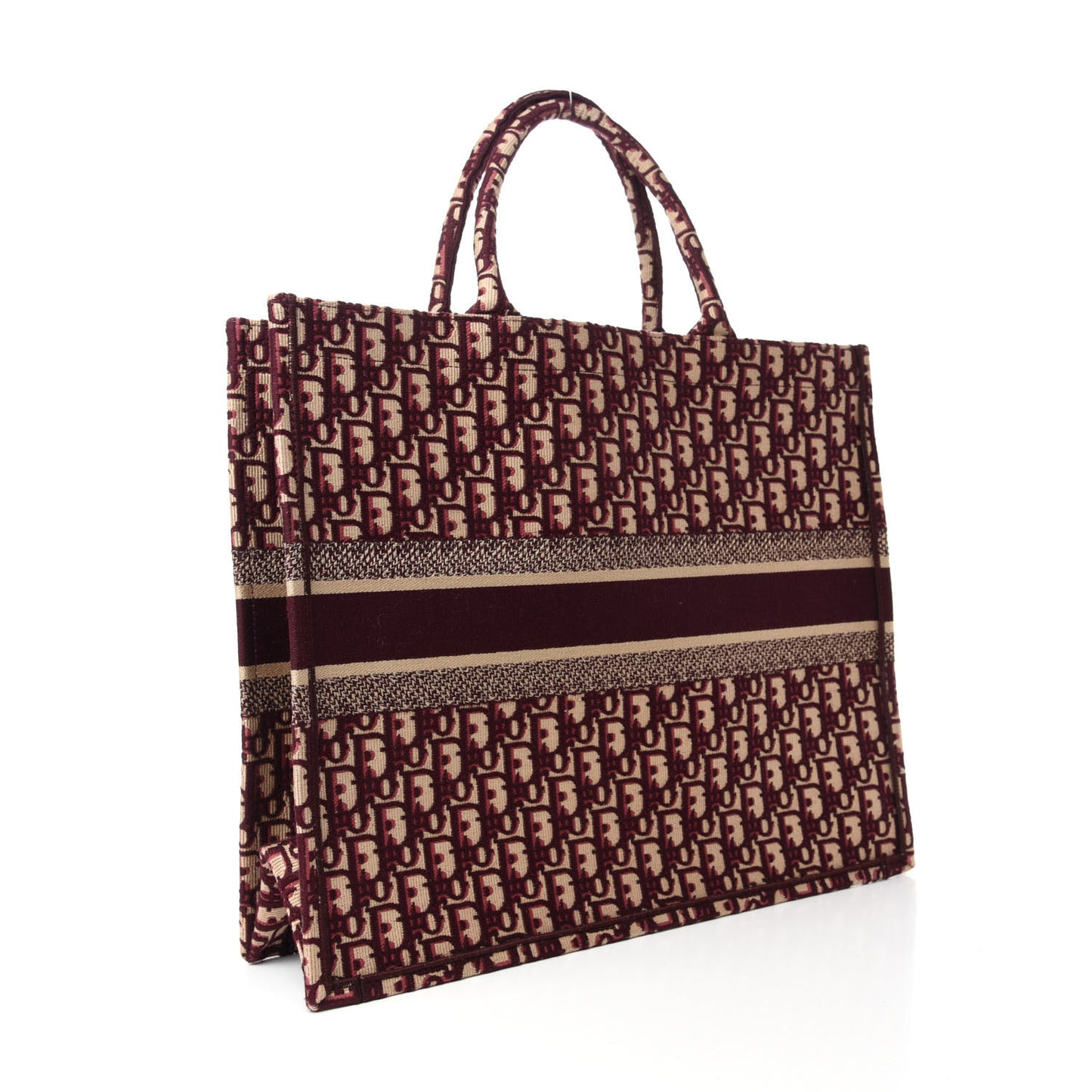Oblique Large Book Tote Burgundy Multicolor