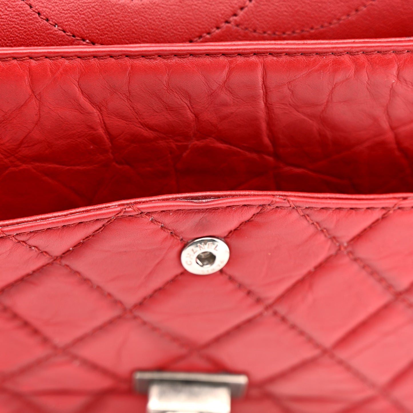 Aged Calfskin Quilted 2.55 Reissue 226 Flap Red