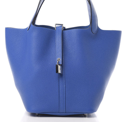Hermes Taurillon Maurice Picotin Lock 22 MM Bleu Zellige 8 of 11