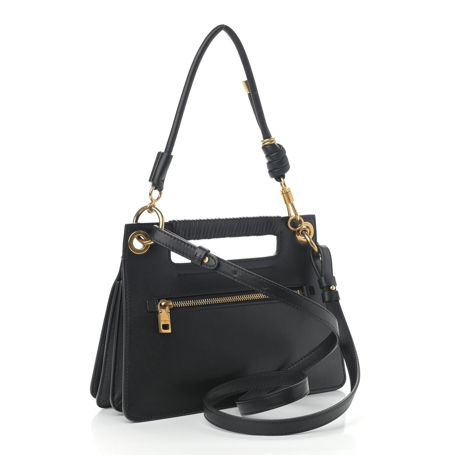 Calfskin Small Whip Top Handle Crossbody Black