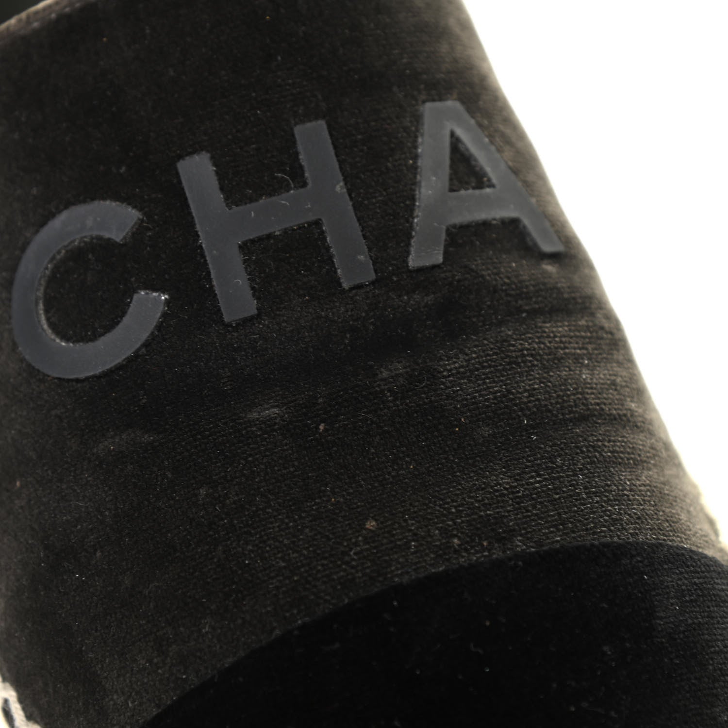 Chanel Velvet Logo Espadrilles 37 Grey Black 26 of 26
