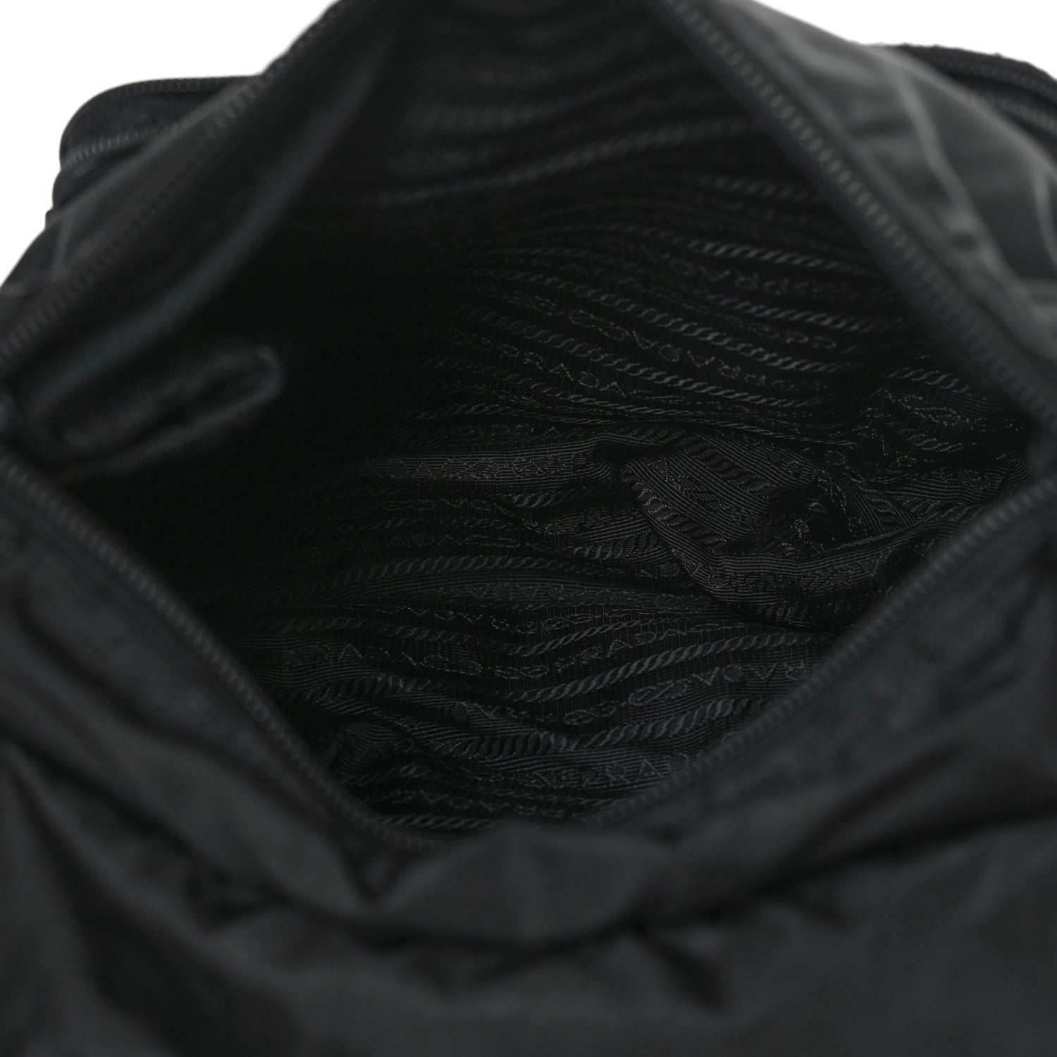 Prada Nylon Vela Saffiano Single Buckle Messenger Shoulder Bag Black 5 of 8