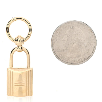 Hermes Permabrass Mini Loop Charms Cadenas Scarf Ring Gold 2 of 3
