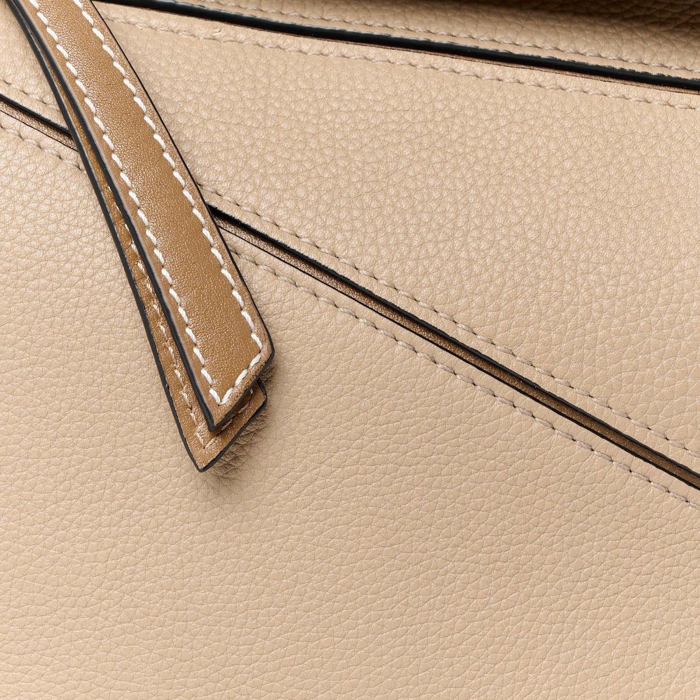 Grained Calfskin Small Puzzle Bag Sand Mink