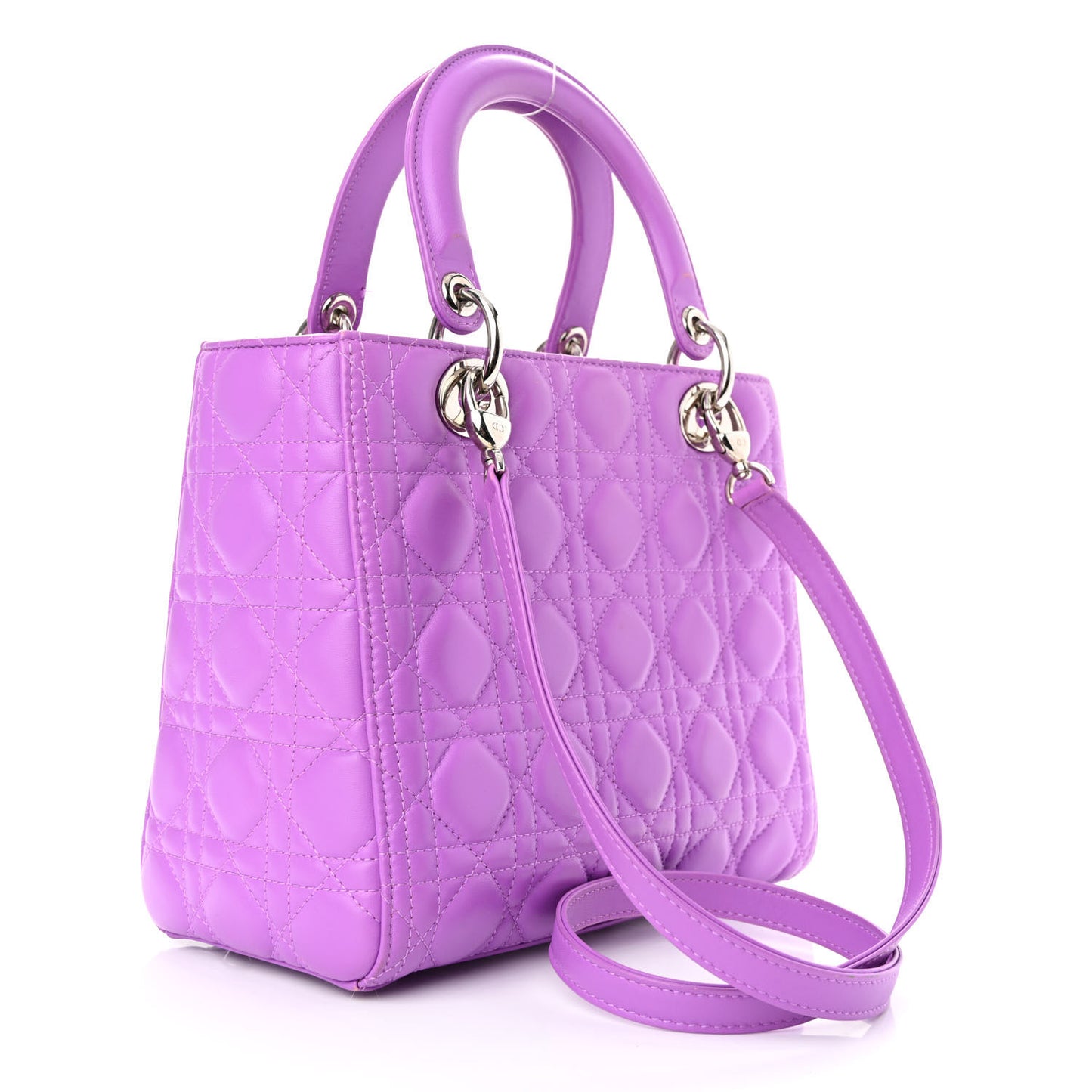 Lambskin Cannage Medium Lady Dior Purple