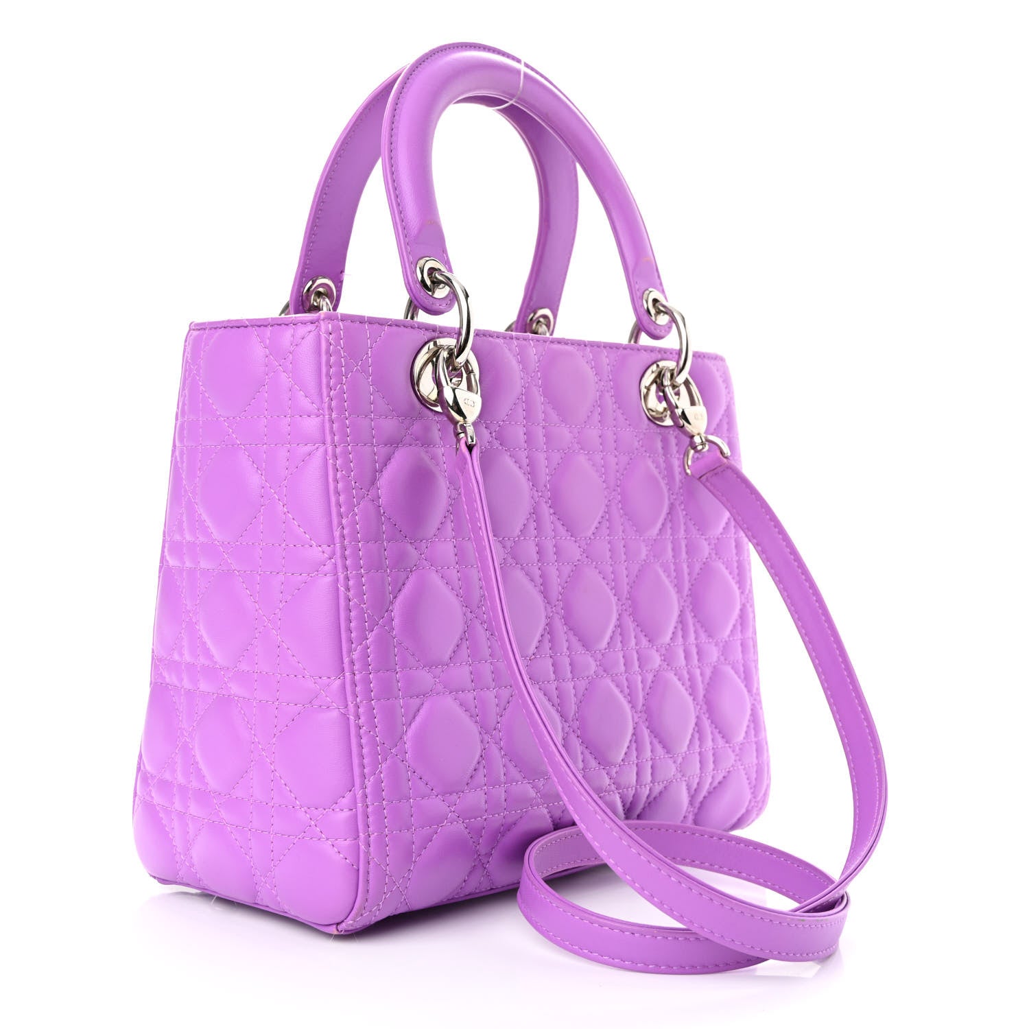 Christian Dior Lambskin Cannage Medium Lady Dior Purple 2 of 12