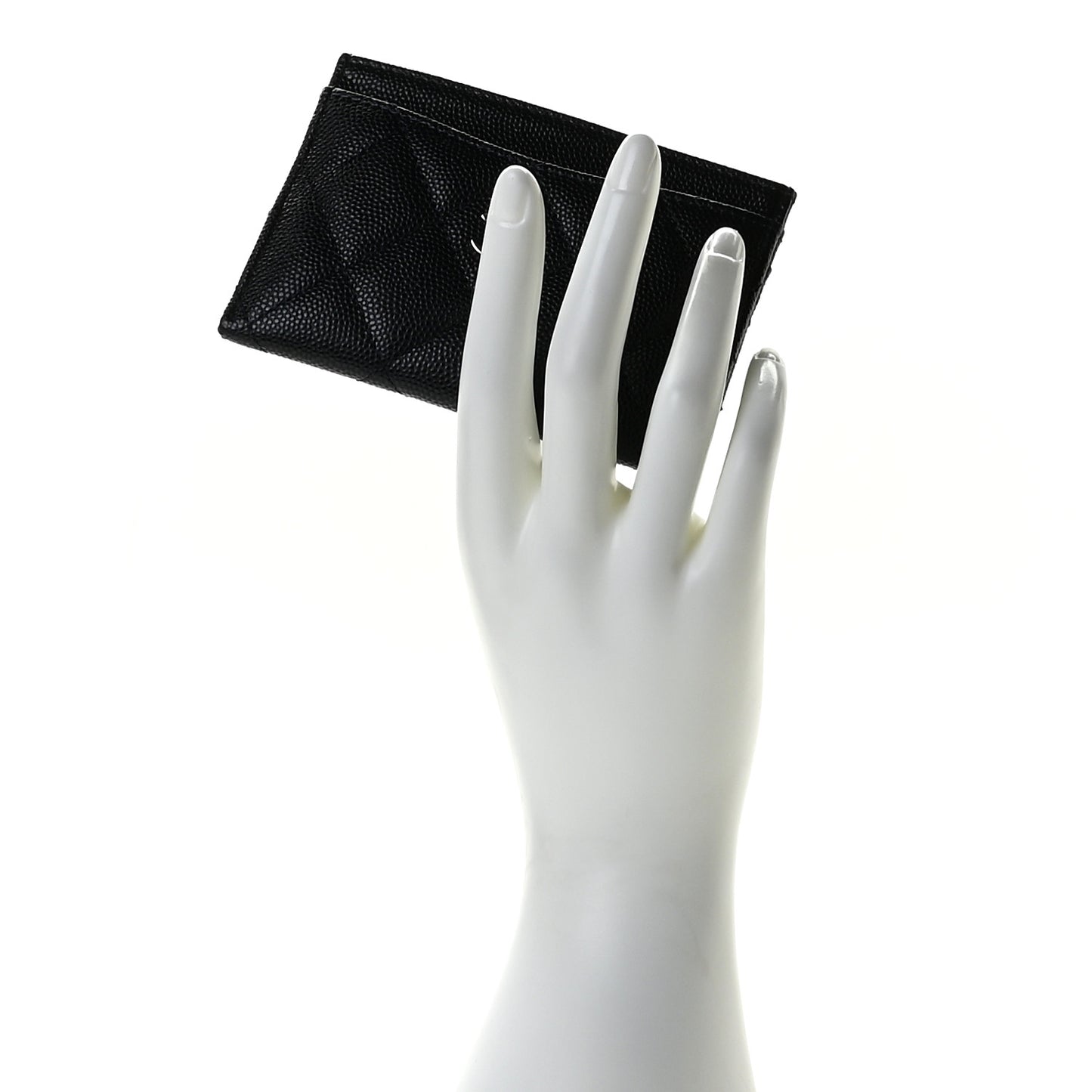 Caviar Quilted Card Holder Blue