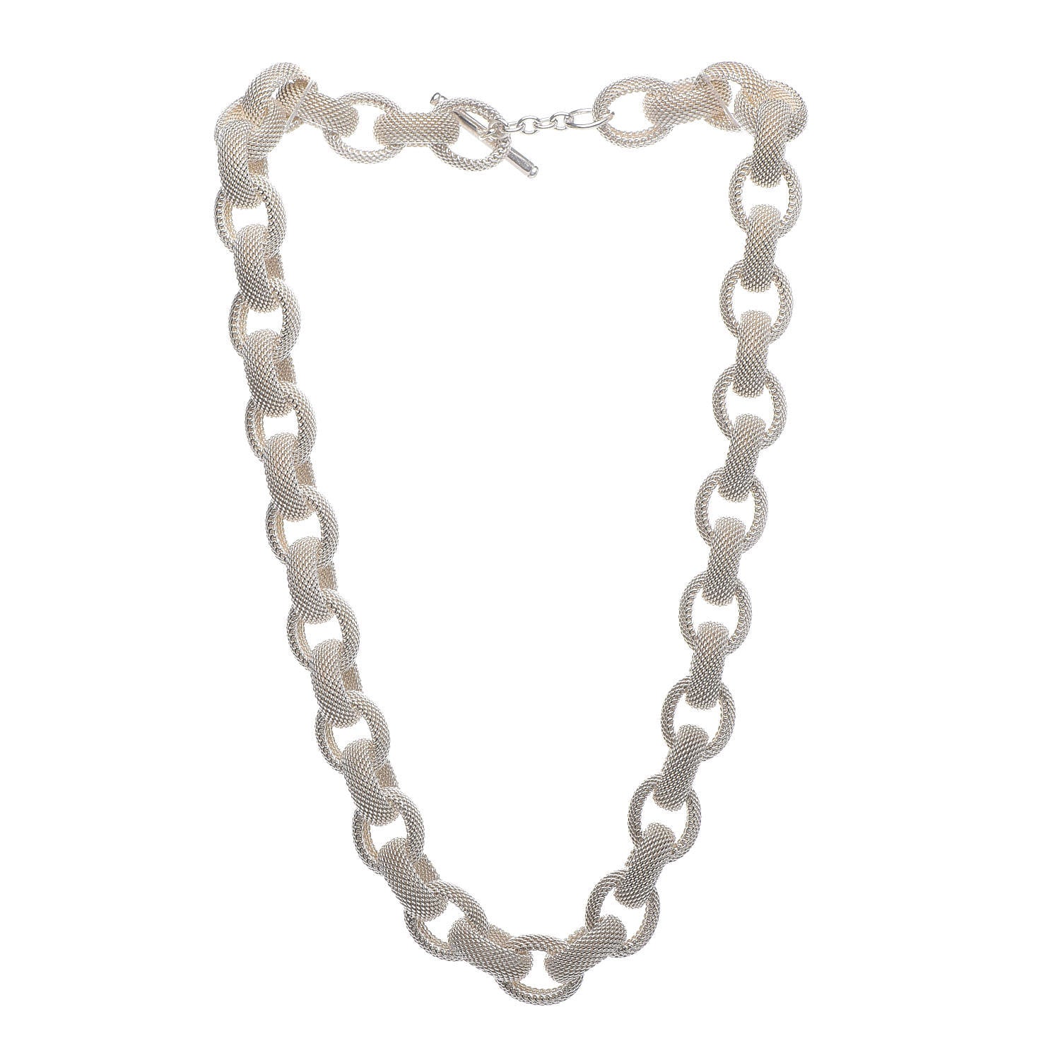 Tiffany Sterling Silver Somerset Mesh Link Necklace 3 of 5