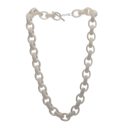 Tiffany Sterling Silver Somerset Mesh Link Necklace 3 of 5