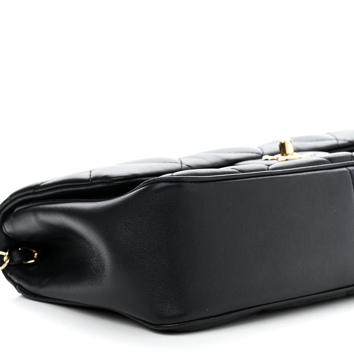 Lambskin Quilted Easy Carry Flap Navy
