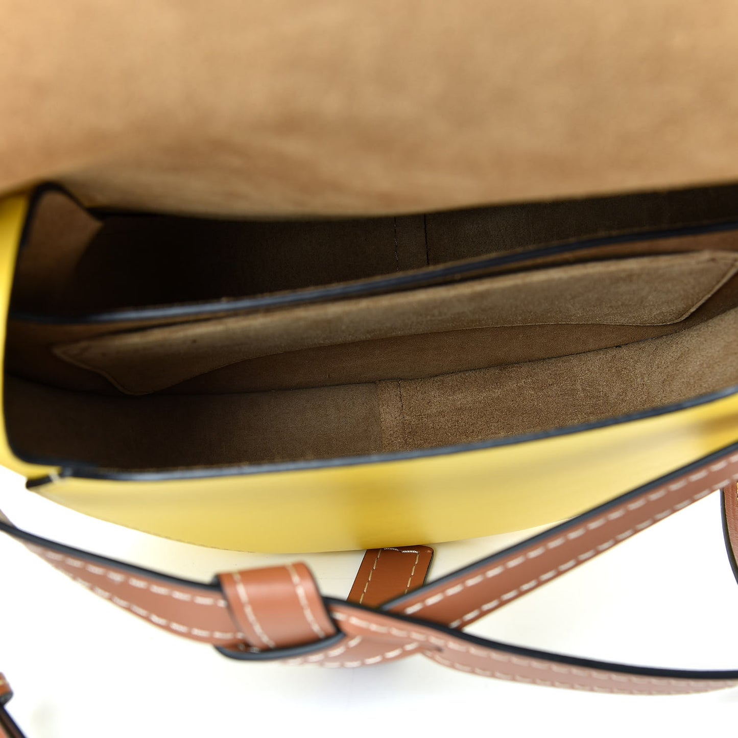Calfskin Small Gate Crossbody Bag Mocca Yellow Pecan