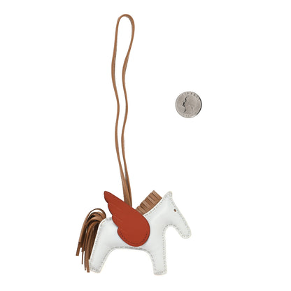 Hermes Milo Lambskin Grigri Rodeo Pegase Horse Bag Charm PM Bleu Brume Chai Cornaline 2 of 5