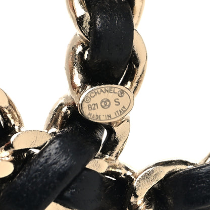 Chanel Lambskin CC Chain Brooch Black Gold 3 of 4
