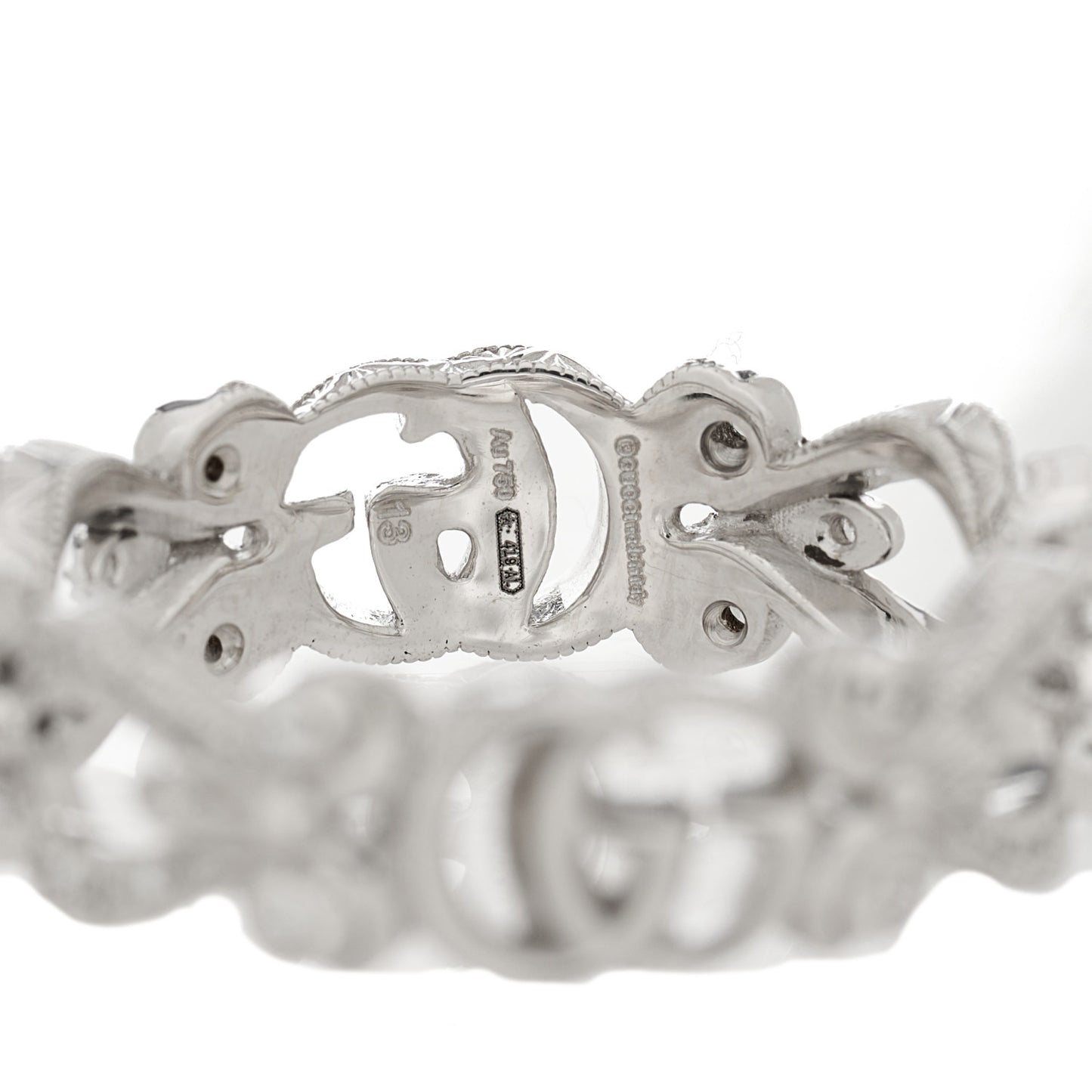 18K White Gold Diamond Flora Pave Ring 53 6.25