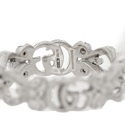Gucci 18K White Gold Diamond Flora Pave Ring 53 6.25 4 of 4