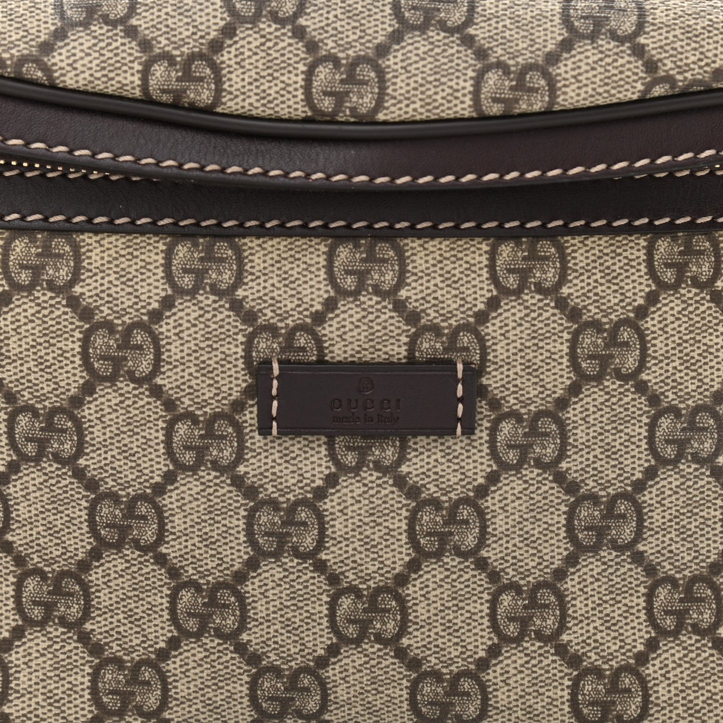 GG Supreme Monogram Belt Bag Dark Brown