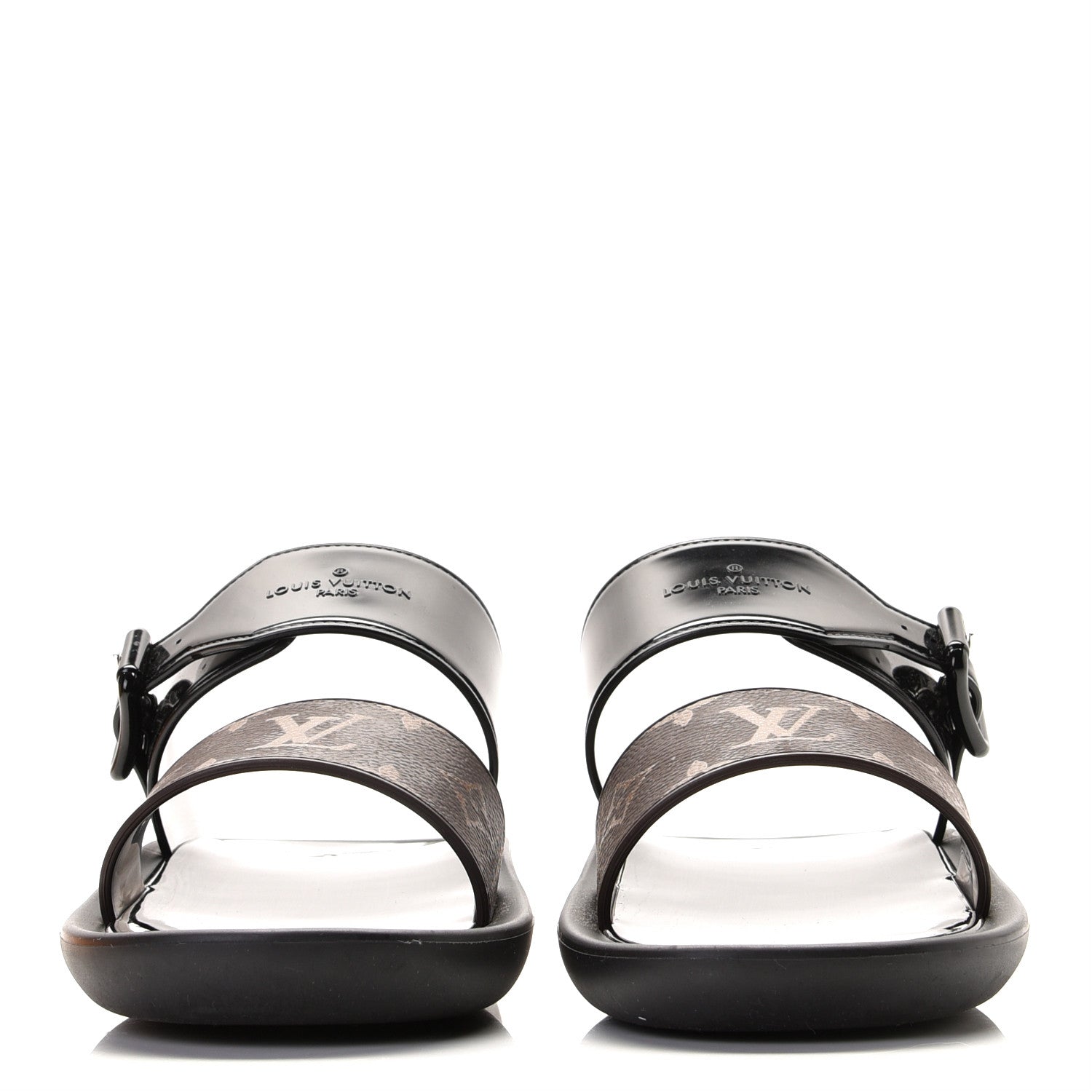 Louis Vuitton Monogram Sunbath Flat Mule Sandals 37 Black 3 of 12