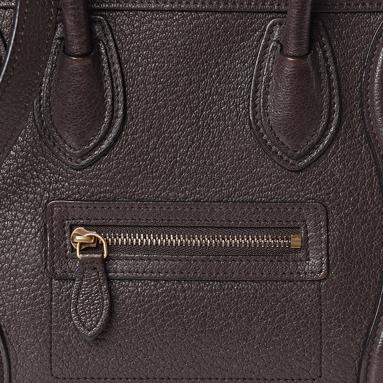 Celine Goatskin Nano Luggage Dark Taupe 13 of 15
