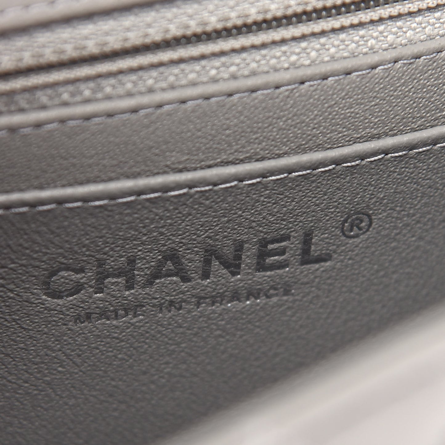 Lambskin Quilted Mini Rectangular Flap Grey