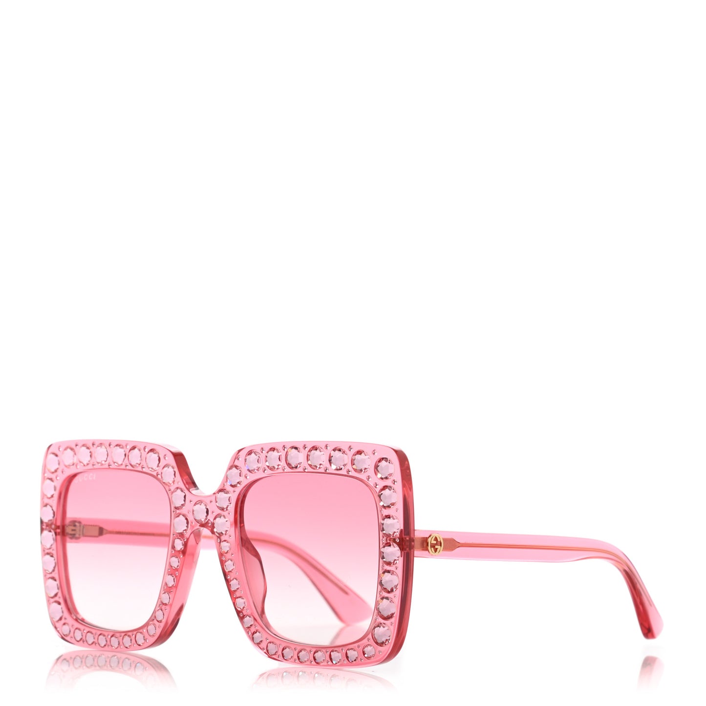 Crystal Square Frame Sunglasses GG0148S Pink