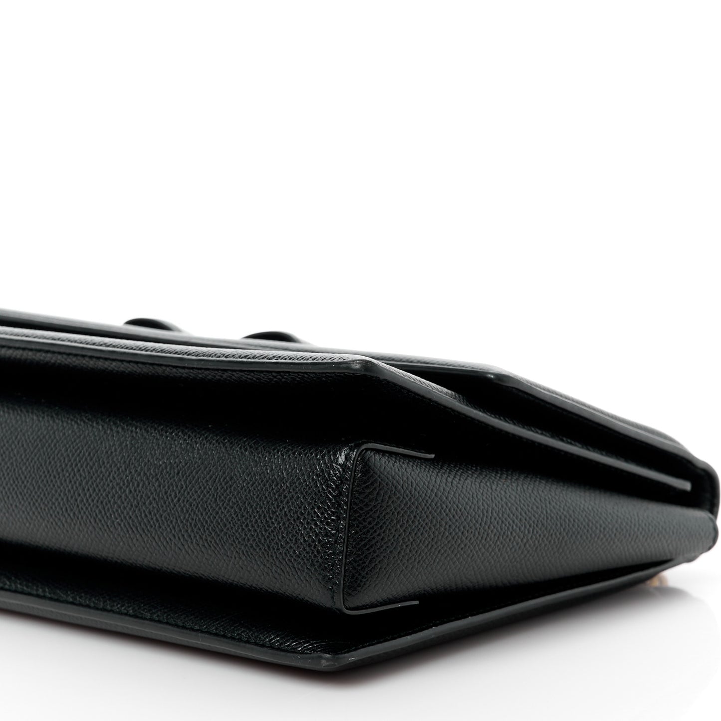 SALVATORE FERRAGAMO Hammered Calfskin Vara Bow Chain Flap Crossbody Black