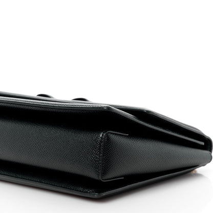 Salvatore Ferragamo SALVATORE FERRAGAMO Hammered Calfskin Vara Bow Chain Flap Crossbody Black 10 of 11
