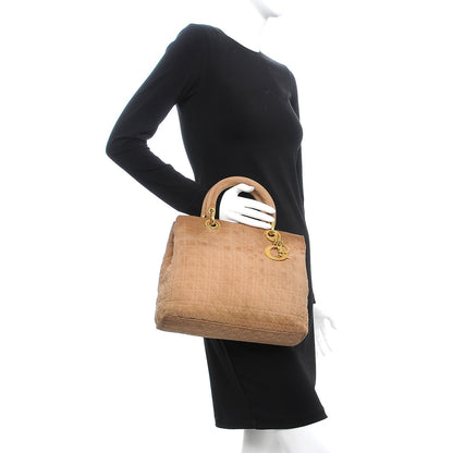 Christian Dior Nylon Cannage Medium Lady Dior Brown 2 of 17