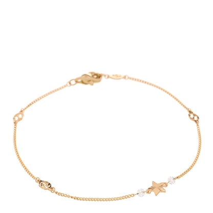 Gucci 18K Yellow Gold Diamond Star GG Station Bracelet 1 of 3