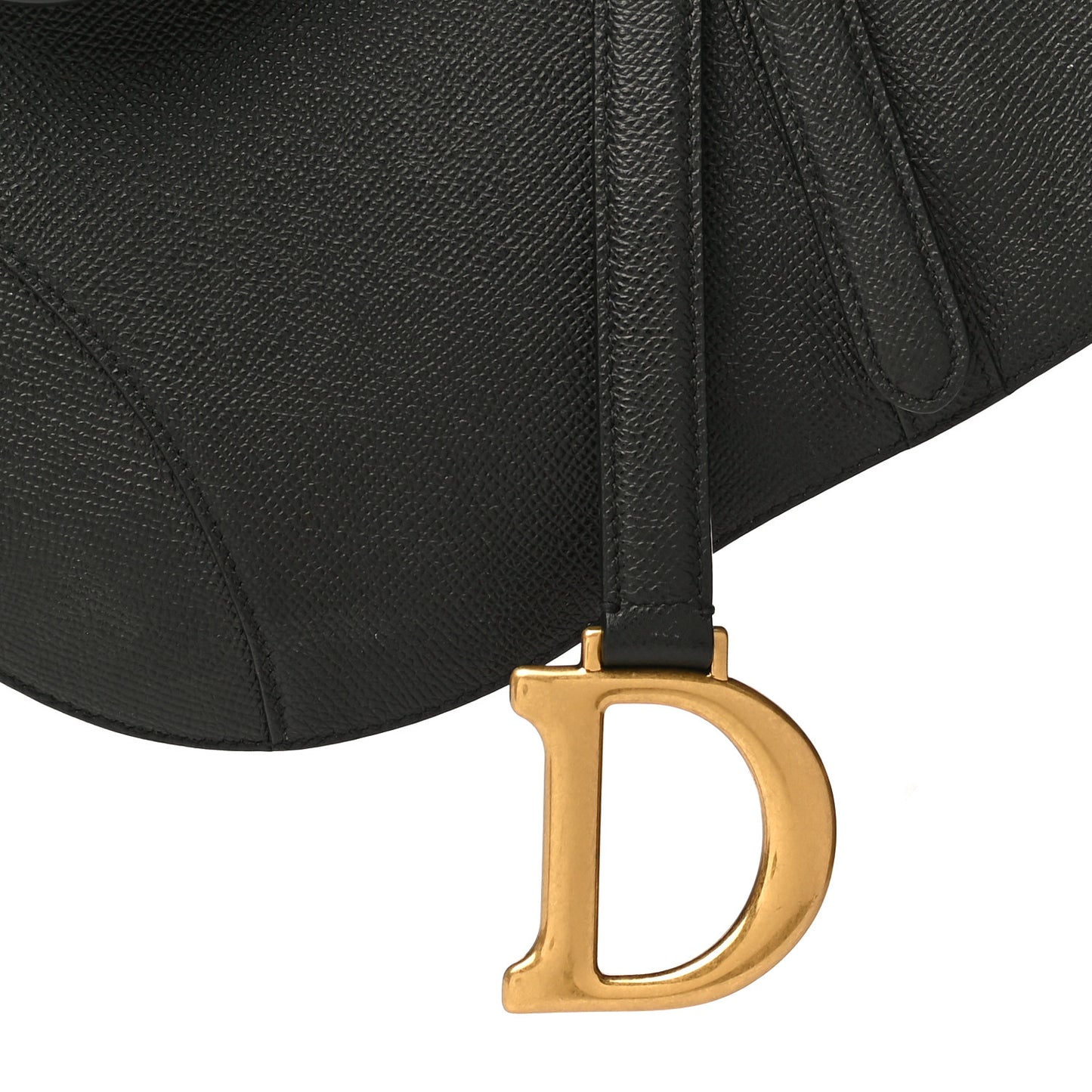 Grained Calfskin Saddle Bag Black