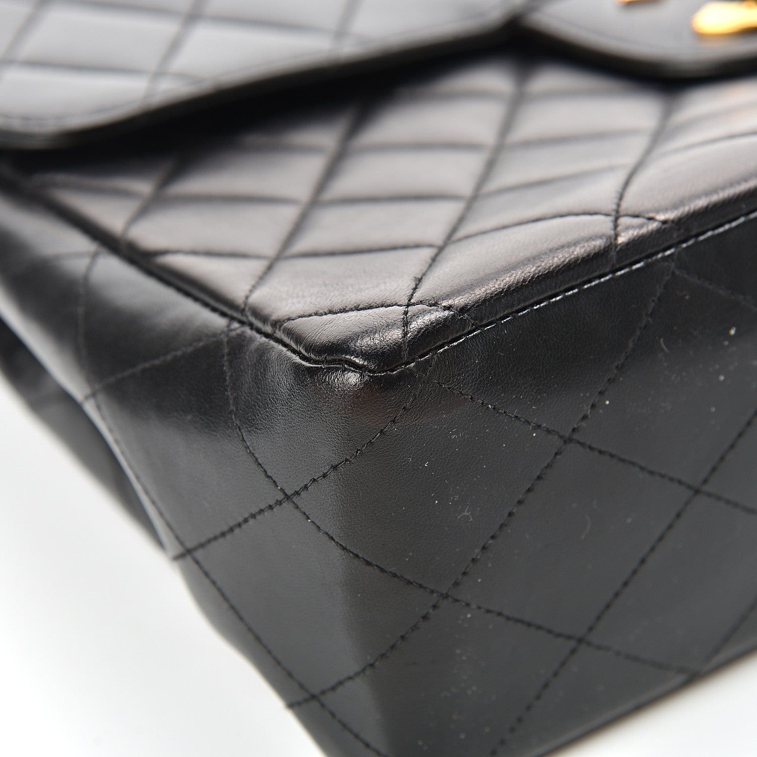 Chanel Lambskin Quilted XL Jumbo Single Flap Black 10 of 17