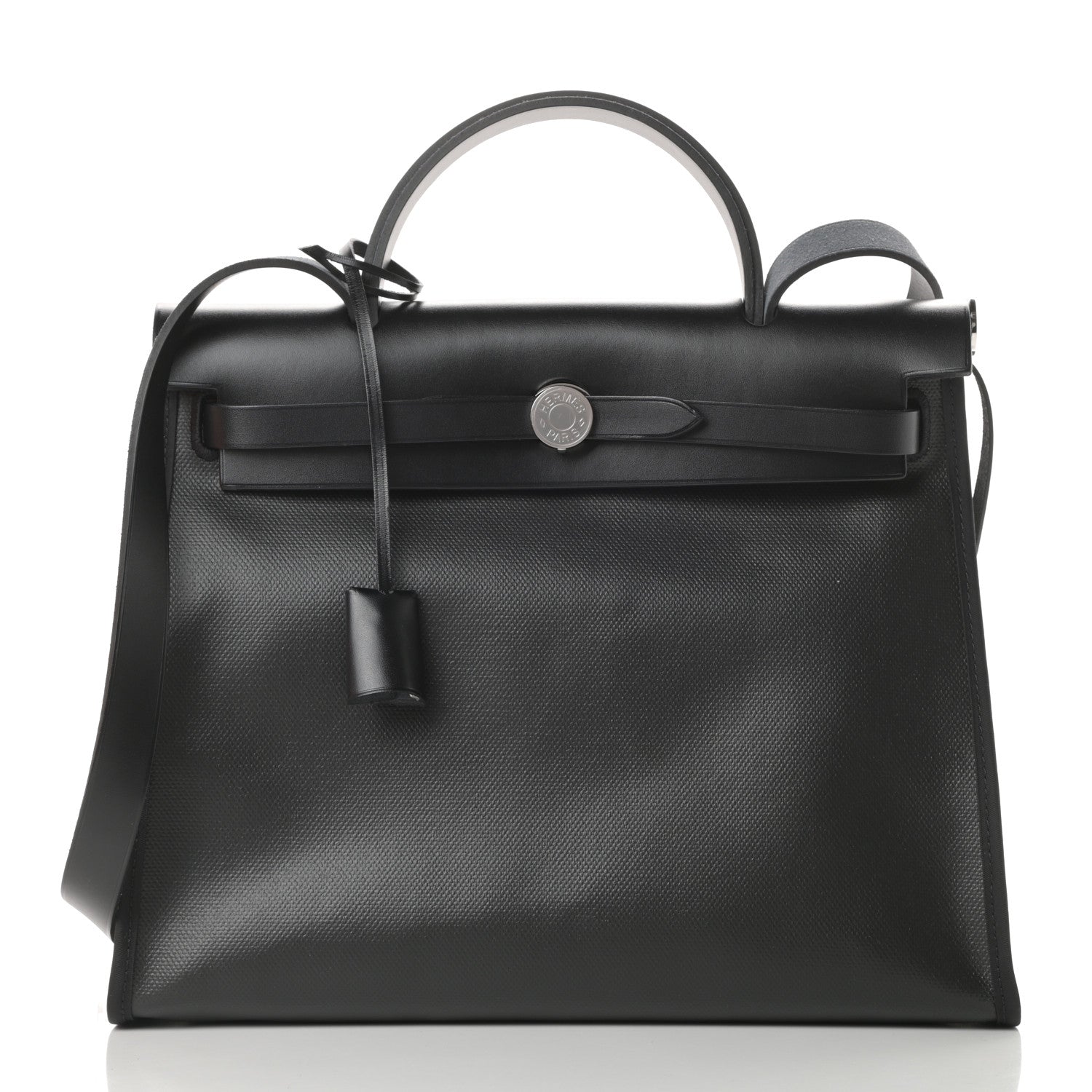 Hermes Toile H Berline Vache Hunter Herbag Zip PM 31 Black Ecru 3 of 12