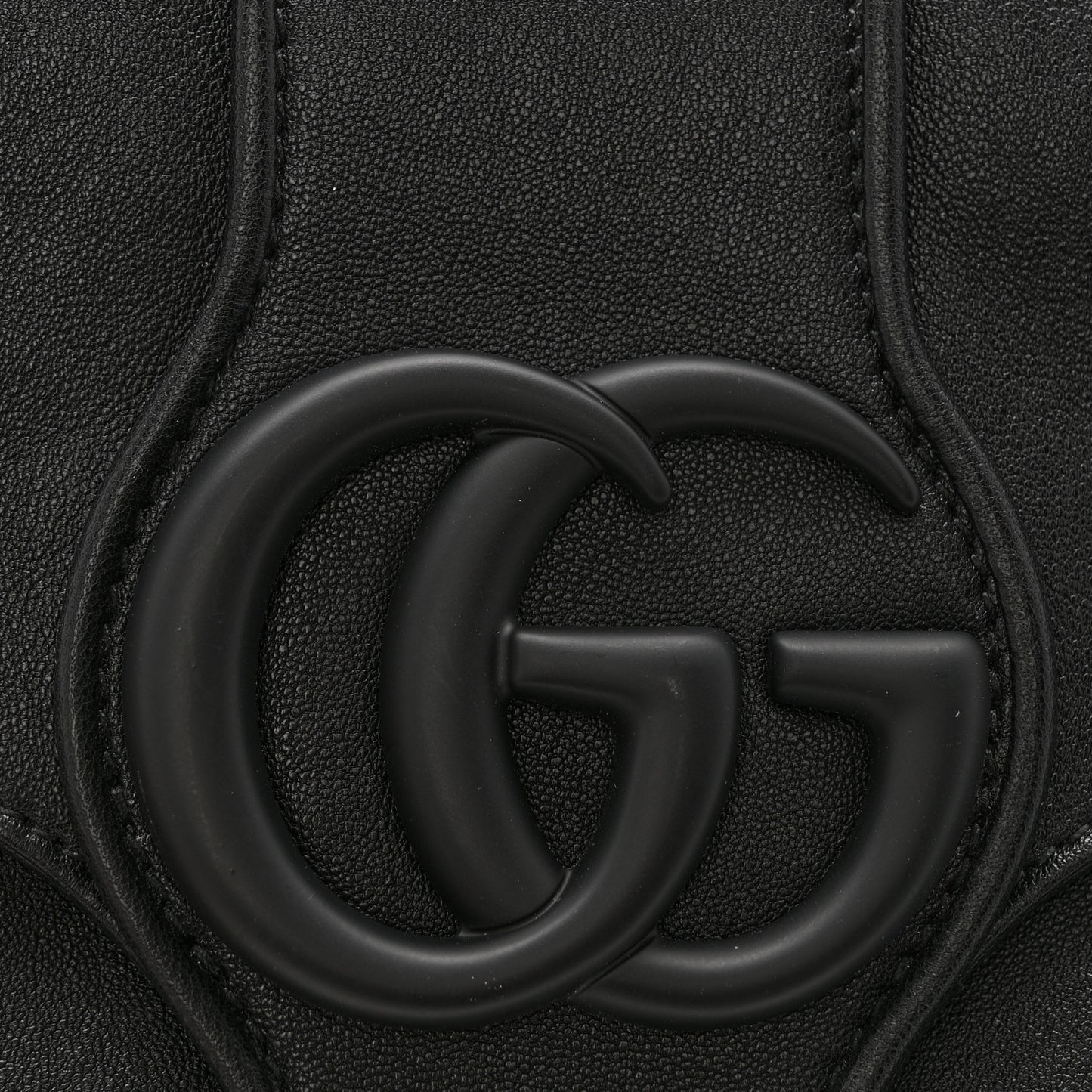 Goatskin Small GG Monochrome Aphrodite Shoulder Bag Black