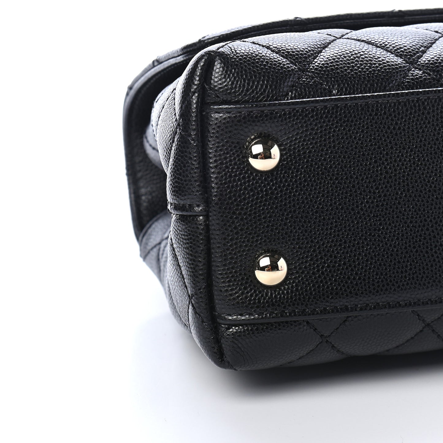 Caviar Quilted Mini Coco Handle Flap Black