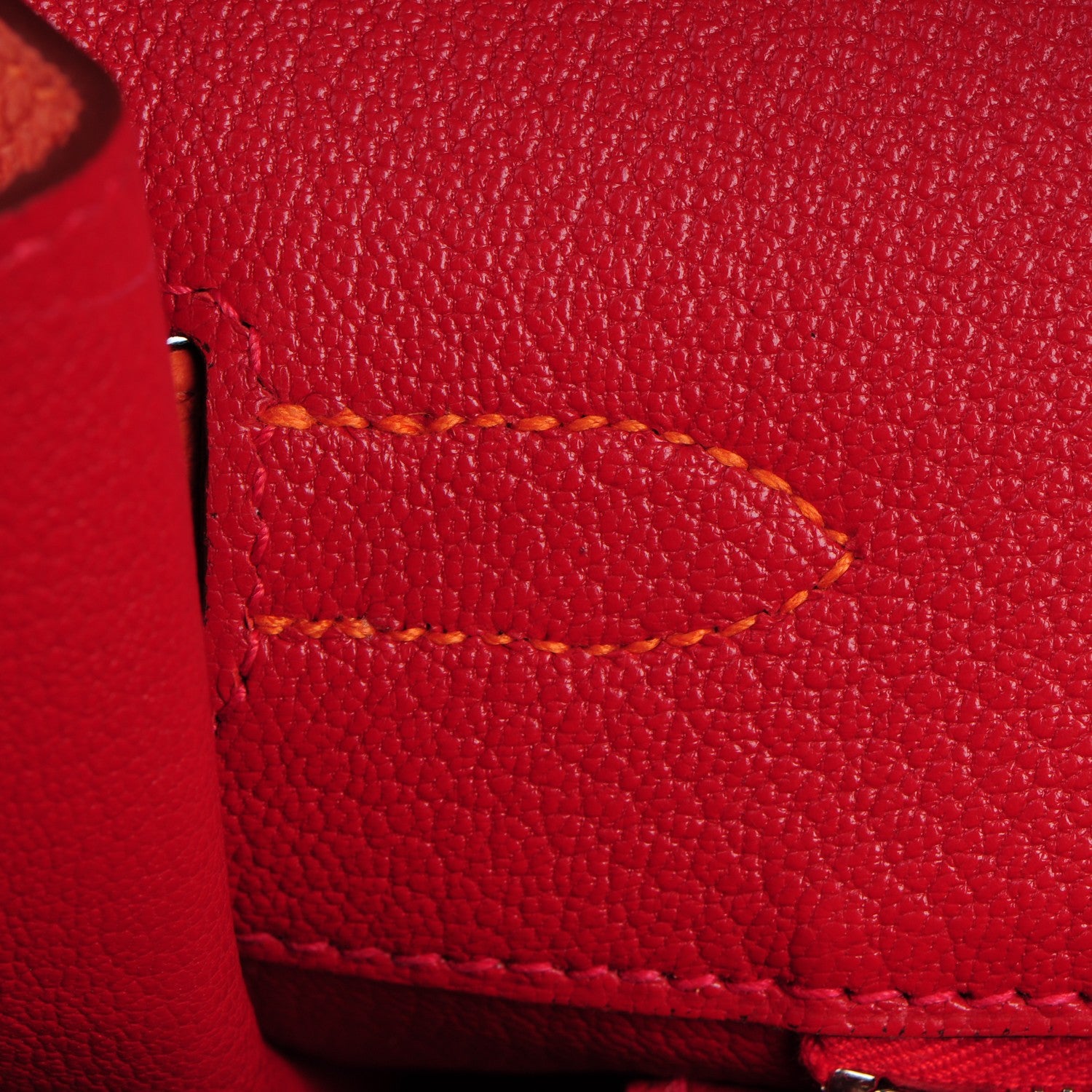Hermes Togo Horseshoe Birkin 35 Orange Rouge Casaque 17 of 27