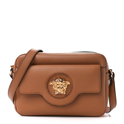 Versace Grained Calfskin Medusa Camera Bag Brown 1 of 12