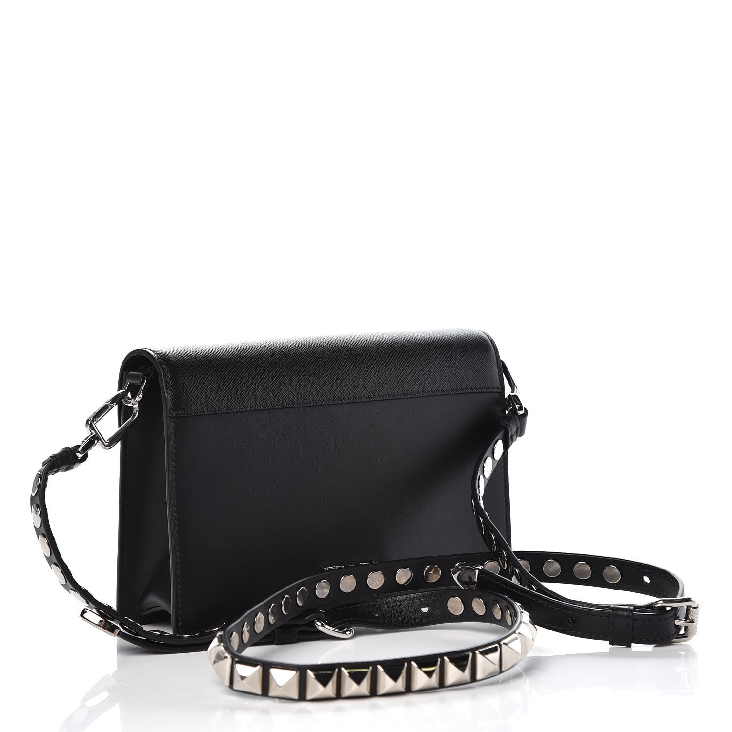Prada City Calfskin Saffiano Racing Logo Elektra Shoulder Bag Fuxia Black 3 of 7
