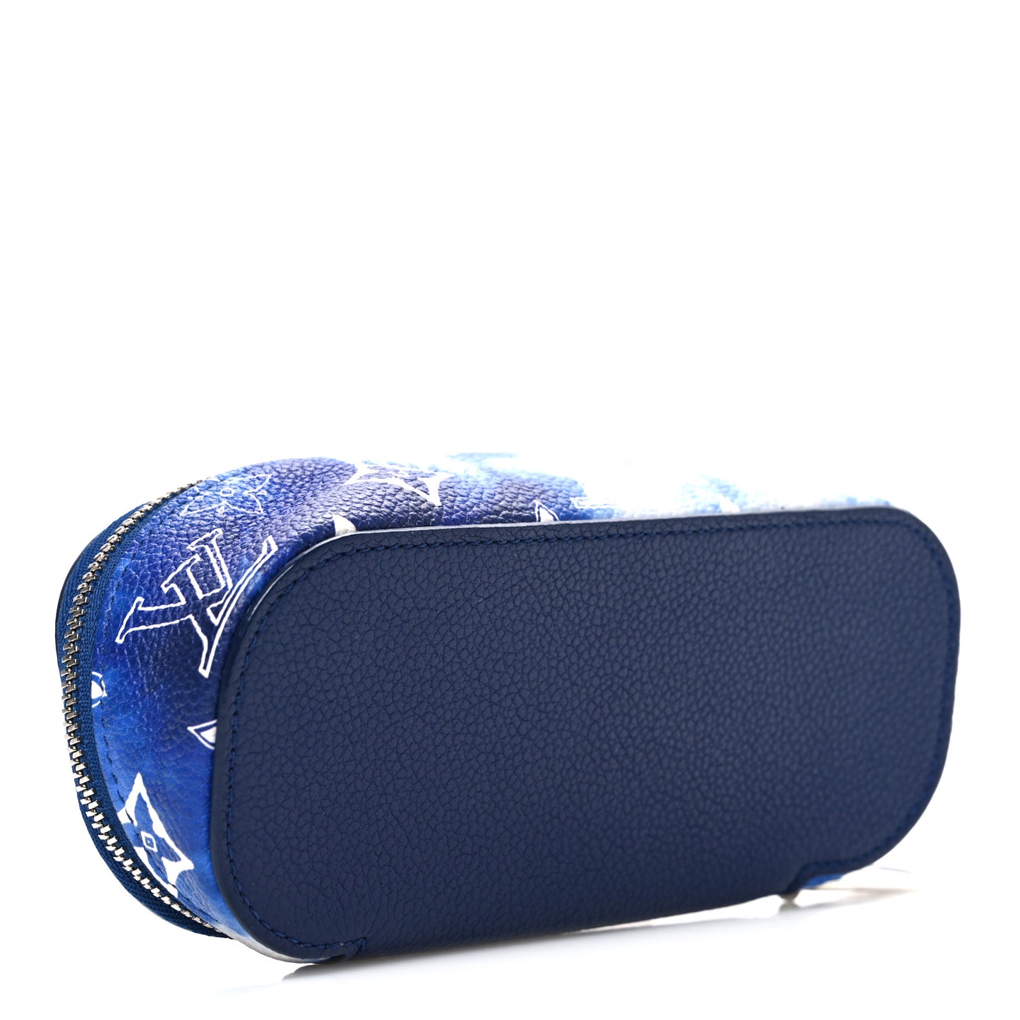Cowhide Monogram Bandana Sunglasses Case GM Blue White