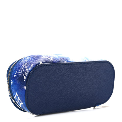Louis Vuitton Cowhide Monogram Bandana Sunglasses Case GM Blue White 4 of 6