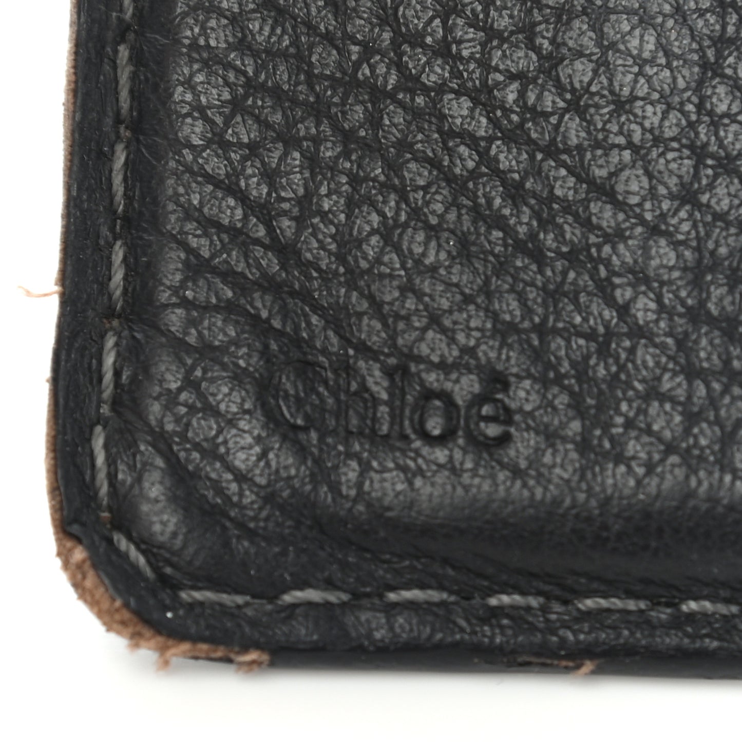 Grained Calfskin Marcie Square Wallet Black